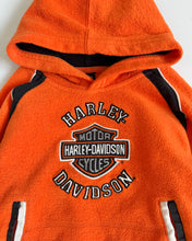 Load image into Gallery viewer, USED Harley Davidson Orange Fleece Hoodie 3T (95cm)