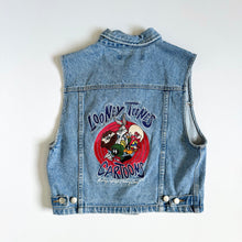 画像をギャラリービューアに読み込む, Vintage 1996 Warner Bros. Looney Tunes Embroidery Denim Vest Adult S (150-160cm)