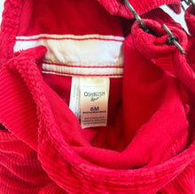 Load image into Gallery viewer, USED OshKosh B’gosh Red Corduroy Overall 6M (65cm)