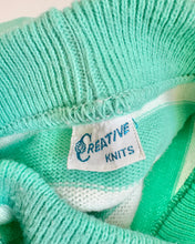 Load image into Gallery viewer, Vintage Pastel Teal Golfing Bunny Knit Shirt and Rompers Outfit 18M (80cm)