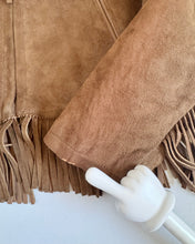 Load image into Gallery viewer, Vintage Brown Suede Fringe Jacket Kids 6/8 (120cm)