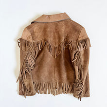 Load image into Gallery viewer, Vintage Brown Suede Fringe Jacket Kids 6/8 (120cm)