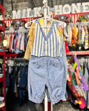 Load image into Gallery viewer, Vintage Striped Short Bubble Overall 24M (85cm)