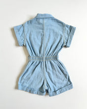 Load image into Gallery viewer, Vintage Light Washed Denim Rompers 4T (100cm)