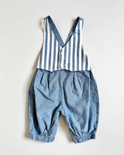 Load image into Gallery viewer, Vintage Striped Short Bubble Overall 24M (85cm)