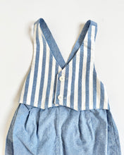 Load image into Gallery viewer, Vintage Striped Short Bubble Overall 24M (85cm)