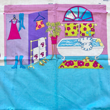 Load image into Gallery viewer, 2002 Barbie Fold and Go Fabric Panel Doll House “Bathroom”