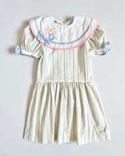 画像をギャラリービューアに読み込む, Vintage Melissa Jackson Pastel Striped Dress 5T (110cm)