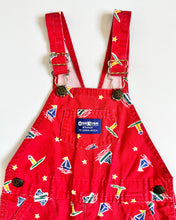 Load image into Gallery viewer, Vintage OshKosh B’gosh Yacht Print Overall Red 4T (100cm)