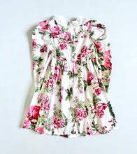 画像をギャラリービューアに読み込む, Vintage Handmade Pink Roses Floral Collared Dress Approx 4T (100cm)