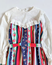 Load image into Gallery viewer, Vintage Striped Floral Dress Approx 4T (100cm)