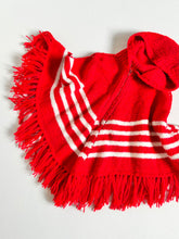 Load image into Gallery viewer, Vintage Handmade Hoodie Poncho Red 18M-2T (80-90cm)