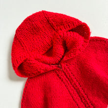 Load image into Gallery viewer, Vintage Handmade Hoodie Poncho Red 18M-2T (80-90cm)