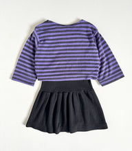 画像をギャラリービューアに読み込む, Vintage Purple×Black Striped T-shirt Dress Kids 6 (110-120cm)