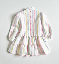 画像をギャラリービューアに読み込む, Vintage Bonnie Jean Pastel Striped/ Flower Embroidery Dress 5T (100cm)