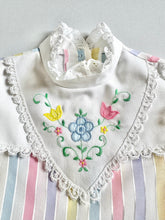 画像をギャラリービューアに読み込む, Vintage Bonnie Jean Pastel Striped/ Flower Embroidery Dress 5T (100cm)