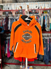 Load image into Gallery viewer, USED Harley Davidson Orange Fleece Hoodie 3T (95cm)