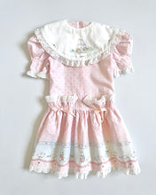 画像をギャラリービューアに読み込む, Vintage Daisy Kingdom Bunny Bib Dress Pastel Pink 5/6 (110-120cm)