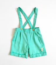 Load image into Gallery viewer, Vintage JCPenny Pastel Suspender Shorts and Striped Shirt Outfit 3T, 4T (95cm, 100cm)