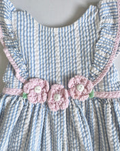 Load image into Gallery viewer, Vintage Seersucker/Flower Dress 24M (85cm)