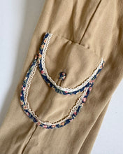 Load image into Gallery viewer, Vintage Rose Bud Beige/Floral Bell Bottom Pants Girls 6 (115-120cm)