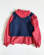 画像をギャラリービューアに読み込む, Vintage Blouse and Horseshoe Denim Vest Set Kids 6X (115-120cm)
