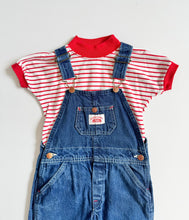 Load image into Gallery viewer, Vintage Round House Denim Overall & Striped Shirt Set 5/6T (110-115cm)