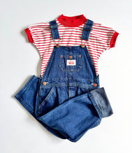 Load image into Gallery viewer, Vintage Round House Denim Overall & Striped Shirt Set 5/6T (110-115cm)
