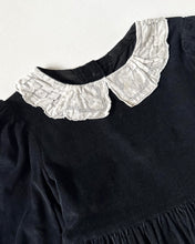 Load image into Gallery viewer, Vintage Lace Collared Black Corduroy Dress 5T (100cm)