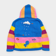 画像をギャラリービューアに読み込む, Peruvian Handmade Embroidered Sweater Hoodie Jacket Sky Blue 2T (90cm)