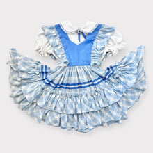 Load image into Gallery viewer, Vintage 1950-60s Circle Apron Dress Blue Plaids Approx 5-6 (105-120cm)