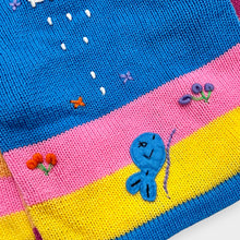 画像をギャラリービューアに読み込む, Peruvian Handmade Embroidered Sweater Hoodie Jacket Sky Blue 2T (90cm)