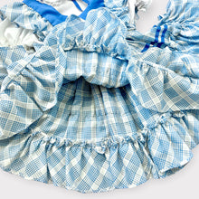Load image into Gallery viewer, Vintage 1950-60s Circle Apron Dress Blue Plaids Approx 5-6 (105-120cm)