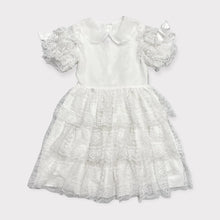 Load image into Gallery viewer, Vintage Martha’s Miniatures Sheer Lace Frilly Dress White 10 (140cm)