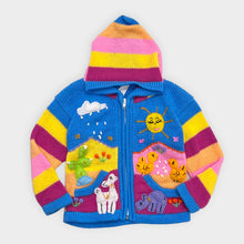 画像をギャラリービューアに読み込む, Peruvian Handmade Embroidered Sweater Hoodie Jacket Sky Blue 2T (90cm)