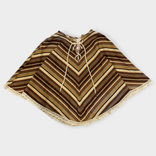 Load image into Gallery viewer, Vintage 70s Lil Airess Brown Striped Poncho Cape 6X