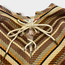 Load image into Gallery viewer, Vintage 70s Lil Airess Brown Striped Poncho Cape 6X
