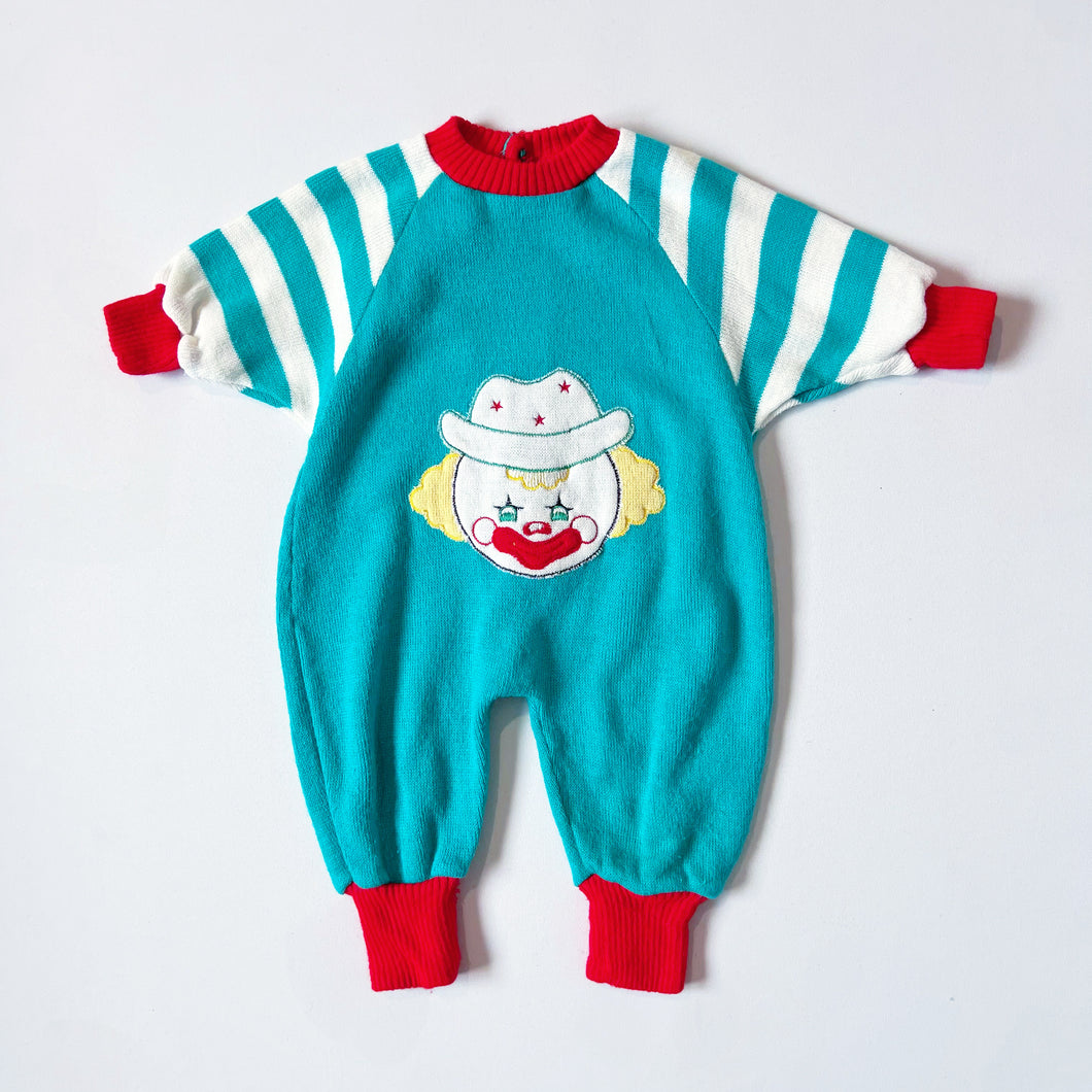 Vintage Winnie The Pooh Clown Knit Jumpsuit 12M (70-75cm)