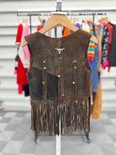 画像をギャラリービューアに読み込む, Vintage Fringe/Cows Leather Vest (110cm)
