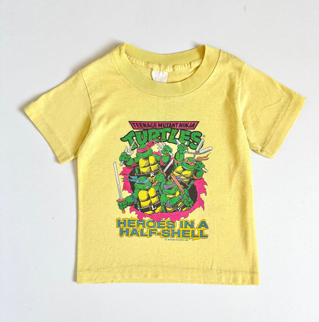 Vintage 1990 Turtles T-shirt Yellow 5T (110cm)