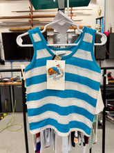 Load image into Gallery viewer, Vintage Blue/White Striped Mesh Tank 2/3T (90-95cm)
