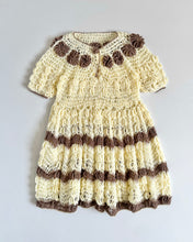 Load image into Gallery viewer, Vintage Ivory/Brown Crochet Dress 24M (80-90cm)
