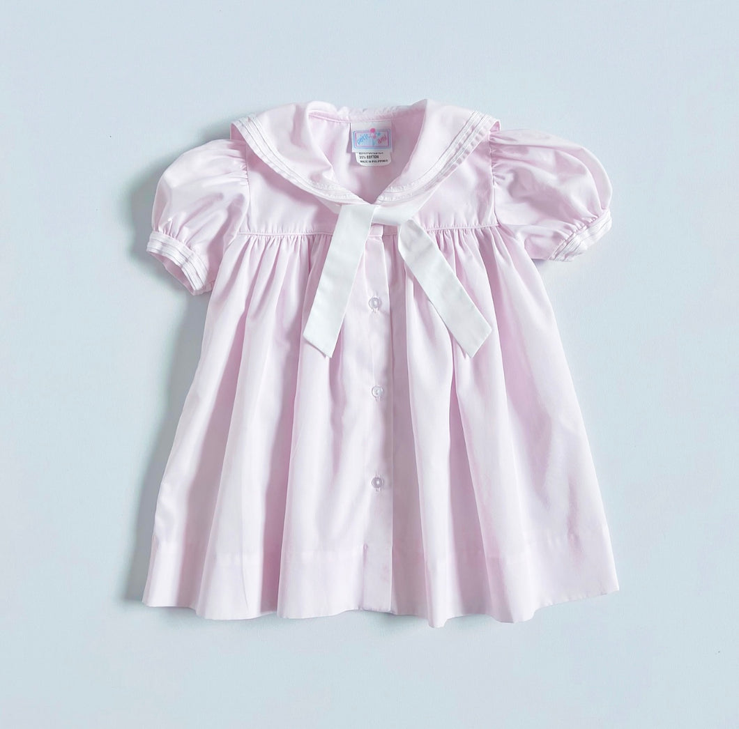 Vintage Petit Ami Pastel Pink Sailor Dress 6M (65cm)