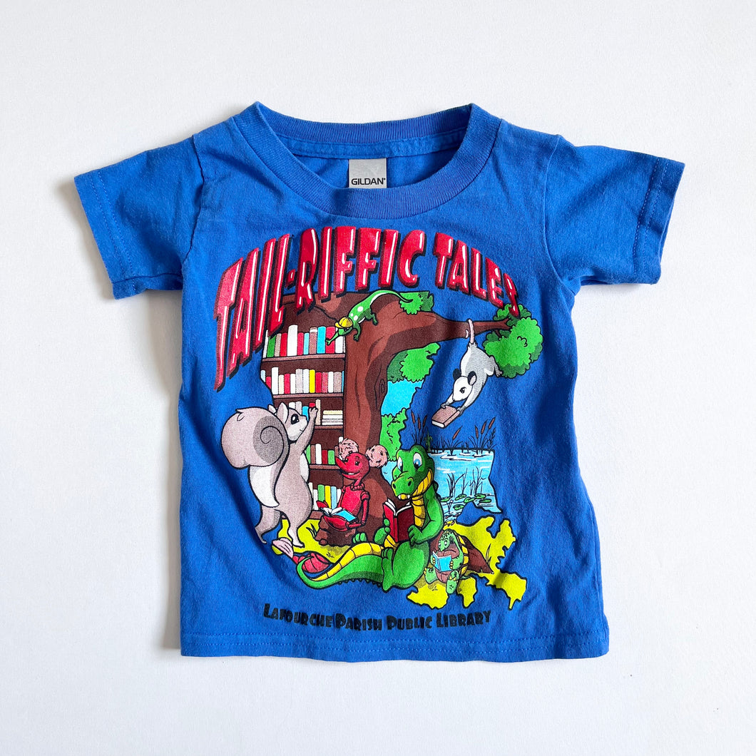 USED “TAIL-RIFFIC TALES” Animal Library T-shirts 2T (90cm)