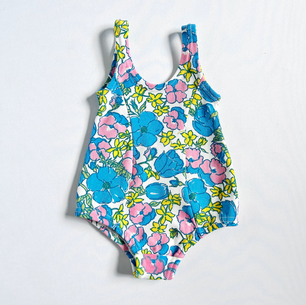 Vintage Helenca  ‘60-’70S Tropical Floral Swimsuit 9-12M (70-75cm)