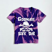 Load image into Gallery viewer, USED Goonies “Never Say Die” Purple Tie Dye T-shirts 2/3T 90-95cm
