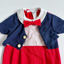 画像をギャラリービューアに読み込む, Vintage alexis Nautical Bow  Tuxedo Bubble Rompers 9M (80cm)
