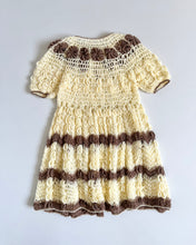 Load image into Gallery viewer, Vintage Ivory/Brown Crochet Dress 24M (80-90cm)
