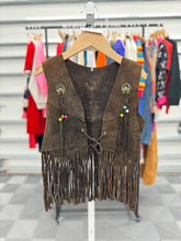 画像をギャラリービューアに読み込む, Vintage Fringe/Cows Leather Vest (110cm)
