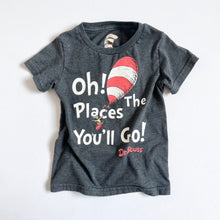 Load image into Gallery viewer, USED Dr.Seuss “Oh! The Places You’ll Go!” T-Shirts Charcoal 2T (90cm)
